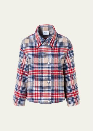 Akris Check Wool Zip Short Jacket