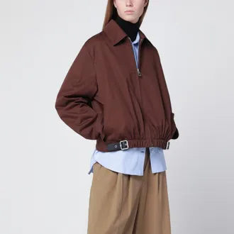 Loewe Coffee-colored jacket with silk and cotton belt