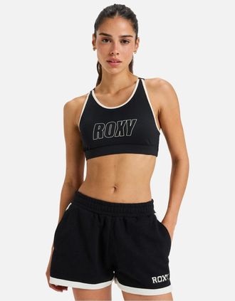 Roxy Womens Roxy Womens Everyday Flow Adjustable Medium Support Sports Bra - Black - Size: 18/16
