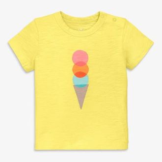 primary Baby Ice Cream Cone Tee in Banana Scoops at Nordstrom, Size 12-18M