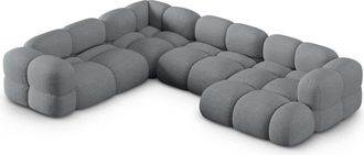 Cosmopolitan Design Sof&aacute; esquinero panor&aacute;mico izquierdo 5 plazas tejido estructural gris