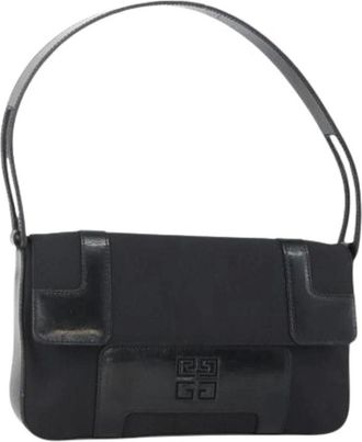 Givenchy Pre-owned Shoulder Bags, female, Black, Size: ONE SIZE Pre-owned Canvas Shoulder Bag