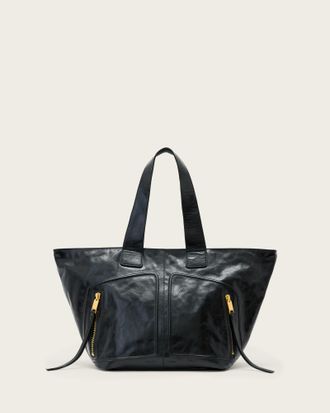 AllSaints Leather Jean Rey Leather Tote Bag, Size: One Size