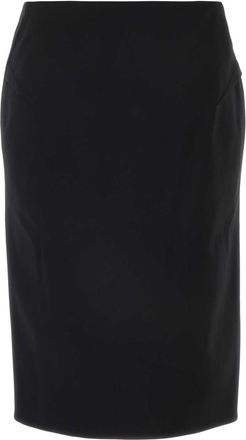 Versace Womens Black Stretch Wool Skirt 1b000 Gonne