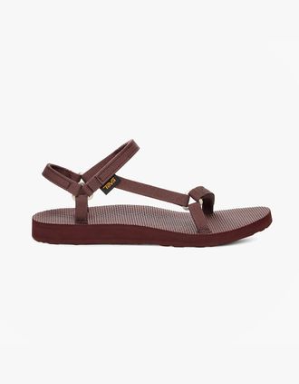Teva Womens Teva ORIGINAL UNIVERSAL SLIM Womens Cross Strap Sandals Rum Raisin - Cream - Size: 6
