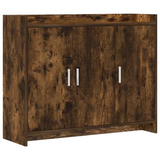 vidaXL Vidaxl Aparador Roble Ahumado 98,5 X 33 X 80 Cm Madera De Ingenier&iacute;a