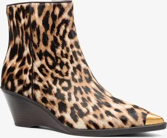 Michael Kors Austin Leopard Print Calf Hair Wedge Boot