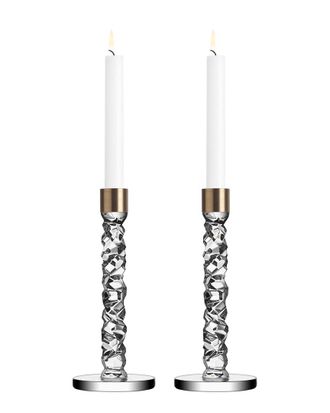 Orrefors Set of 2 Carat Candlesticks
