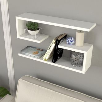 Dmora Estanter&iacute;a Savogna, 4 Estantes, Set De 2 Estantes, 60x15x18h Cm Blanco
