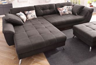 Jockenhöfer Ecksofa »San Francisco L-Form« mit eingearbeiteter Kaltschaummatte und Steppung, inklusive Kissen