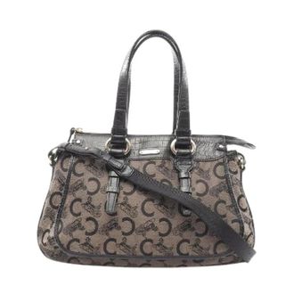 Celine Pre-owned Handbags, female, Multicolor, Size: ONE SIZE Pre-owned C Macadam Canvas Leather Handbag