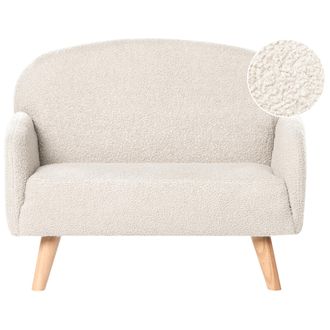 Beliani Sof&aacute; Infantil Tapizado De Boucl&eacute; Con Reposabrazos Para Ni&ntilde;os Peque&ntilde;os Beige Ottal