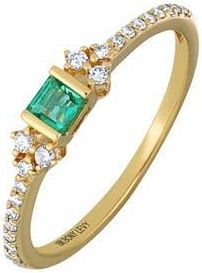 Bony Levy El Mar 18K Yellow Gold Emerald & Diamond Stackable Ring at Nordstrom Rack, Size 6.5