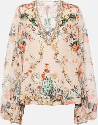 Camilla Floral silk blouse