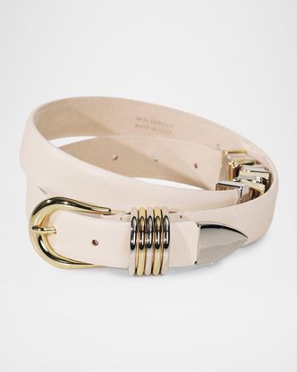 D&eacute;hanche Hollyhock Messy Suede Belt