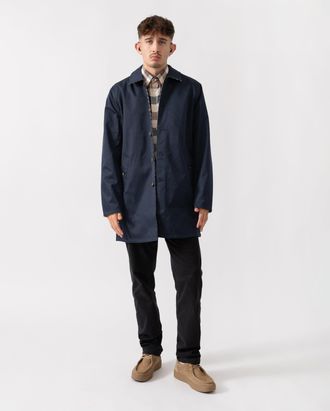 Aquascutum Mens Archival Reversible Mid Coat Mid in Dark Blue - Size Large
