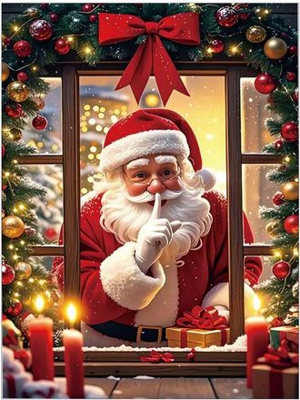 OEM Efecto 3d Que Rompe La Pared, Adhesivo De Pared Con Sorpresa De Pap&aacute; Noel, Adhesivo De Pared Autoadhesivo, Adhesivo De Decoraci&oacute;n Para (3040cm)