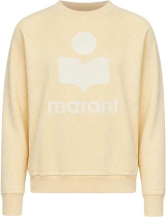 Isabel Marant Logo Print Crewneck Sweatshirt - Dames - Sweatshirts - Geel - 2XS - Katoen - Hoodies & sweatvesten