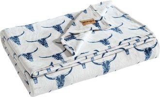 Wrangler Steer Head Ultra Soft Plush Fleece Reversible Throw Blanket