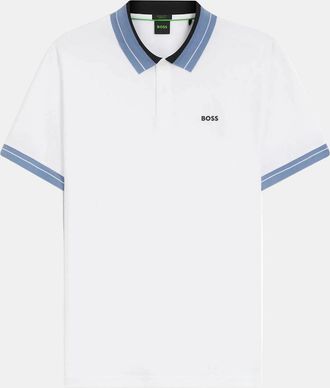 HUGO BOSS Mens BOSS Green PL_Member Mens Short Sleeve Polo Shirt - White 100 - Size: 38
