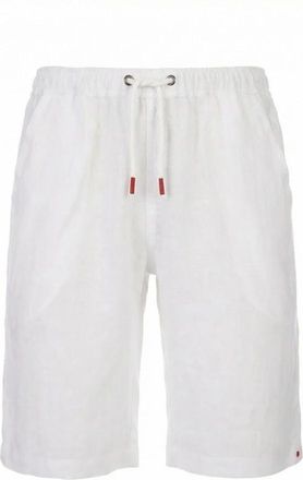 Kiton Shorts met trekkoord in de taille - Heren - Korte Broeken - Wit - W34 - Polyester - Korte Broeken