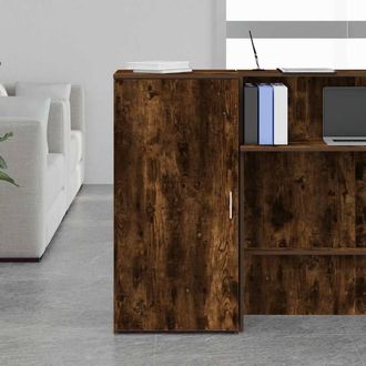 Berkfield Home Storage Cabinet Smoked Oak 50x45x103.5 cm Engineered Wood in Brown