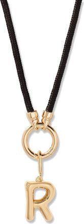 Brook & York Kai Initial Charm Necklace in Gold/Black R at Nordstrom