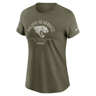 Nike Jacksonville Jaguars Salute to Service Sideline Nike Womens NFL T-Shirt in Brown | NKAF2DHA2F-PH3