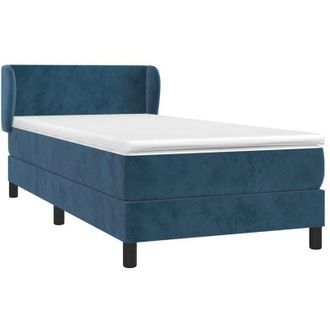 vidaXL Vidaxl - Cama Box Spring Con Colch&oacute;n Terciopelo Azul Oscuro 90x200 Cm