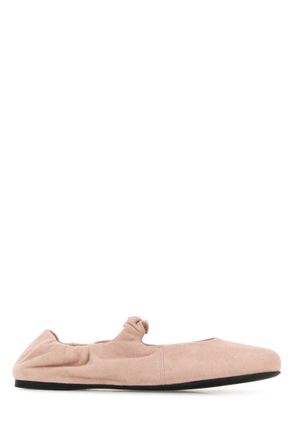 Miu Miu Pink Suede Ballet Flats
