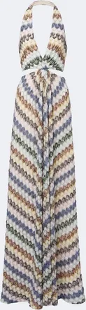 Missoni Zigzag cutout lam&eacute; maxi dress