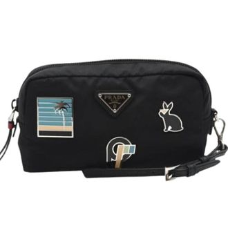 Prada Pre-owned Clutches, female, Black, Size: ONE SIZE Pre-owned 1Ne021 Pouch