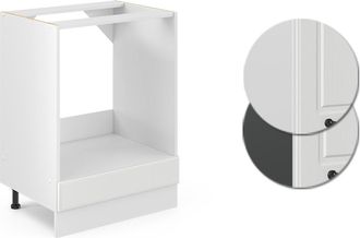 Vicco Armario Para Horno Empotrado R-line, Blanco Casa De Campo, 60 Cm, Et Roble, Vicco