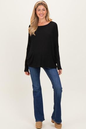 Pinkblush Dark Wash Maternity Flared Jeans in Navy Blue at Nordstrom, Size 28 29