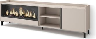 Skraut Home Skraut Home - Mueble Tv, Televisi&oacute;n, Muebles De Sal&oacute;n, Almacenaje, 212x35x61cm, Para Tv Hasta 80, Chimenea El&eacute;ctrica Xxl, Dise&ntilde;o Industrial, Estilo Mo