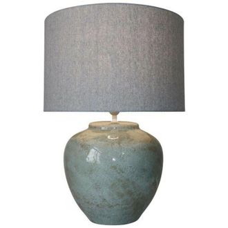 DKD Home Decor Lampada da tavolo DKD Home Decor Tela Ceramica Grigio (42 x 42 x 60 cm)