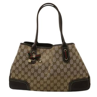 Gucci Pre-owned Handbags, female, Brown, Size: ONE SIZE Pre-owned Canvas Handbag