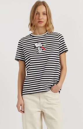 Chinti and Parker Cotton Snoopy Breton Cherry T-Shirt in Blue/cream at Nordstrom, Size X-Large