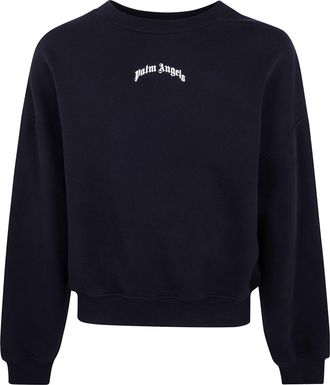 Palm Angels Back Curved Logo Loose Crew