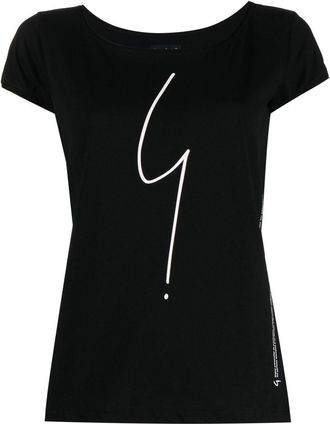 agnès b. logo-print cotton T-shirt - women - Cotton - 1 - Black