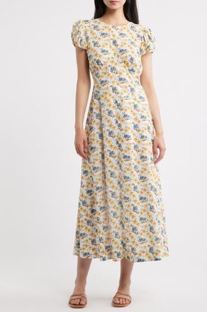 D&ocirc;en Rhodia Floral Organic Cotton Midi Dress in Narcissus Bloom at Nordstrom, Size Xx-Large
