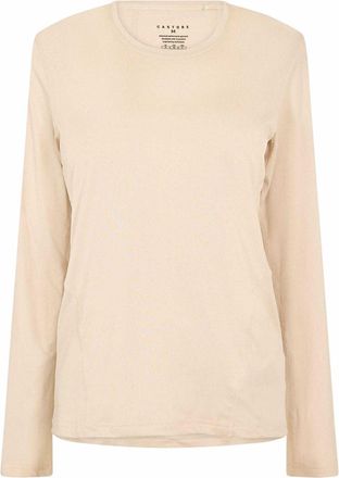Castore Dames-T-shirt met lange mouwen en Movement-opdruk (Beige)