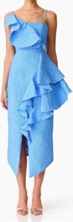 Elliatt Briallen Jacquard Midi Dress In Blue
