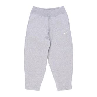 Nike Fleece Trainingsbroek Curved - Dames - Trainingsbroeken - Grijs - M - Katoen - Fitness