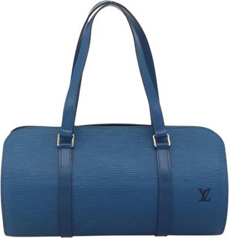 Louis Vuitton Soufflot Handbag Epi Leather Blue Leather Handbag (Pre-Owned)