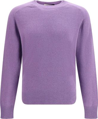 Brooksfield Mens Crewneck Sweater Aubergine Cashmere (capra Hircus)