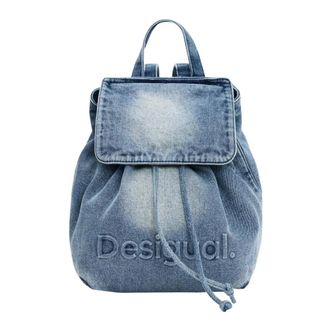 Desigual Backpacks, female, Blue, Size: ONE SIZE Back Half Logo Backpack