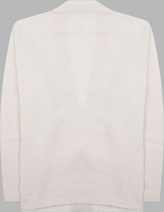 Alysi Merino Wool and Cashmere Cardigan - White