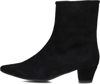 Stefano Lauran Zwarte Su&egrave;de Enkellaarsjes voor Dames - Dames - Cowboylaarzen - Zwart - 40 EU - Su&egrave;de - Schoenen