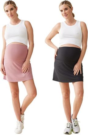 Ingrid & Isabel Active Skort Bundle in Black/dusty Rose at Nordstrom, Size X-Large